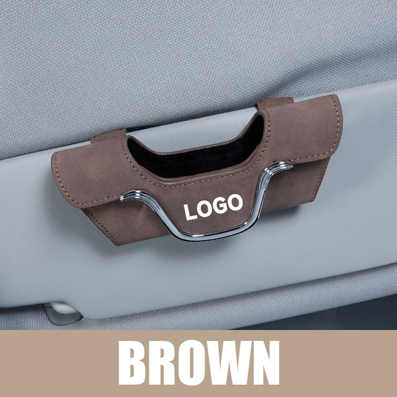 Car Multi-Functional High-Grade Leather Glasses Holder