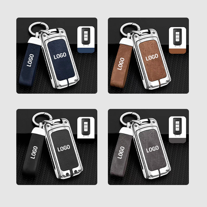 For Mitsubishi Leather Keychain