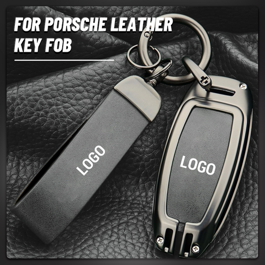 For Porsche Leather Keychain