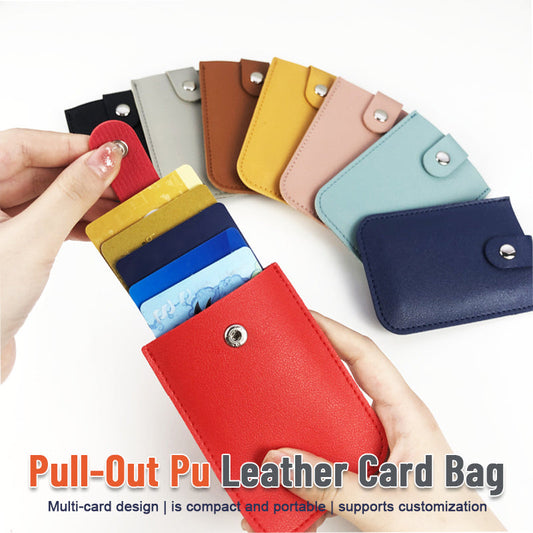 Pull-Out PU Leather Card Bag