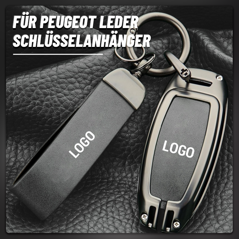 Für Peugeot Leder-Schlüsselanhänger/Suitable for Peugeot leather keychain