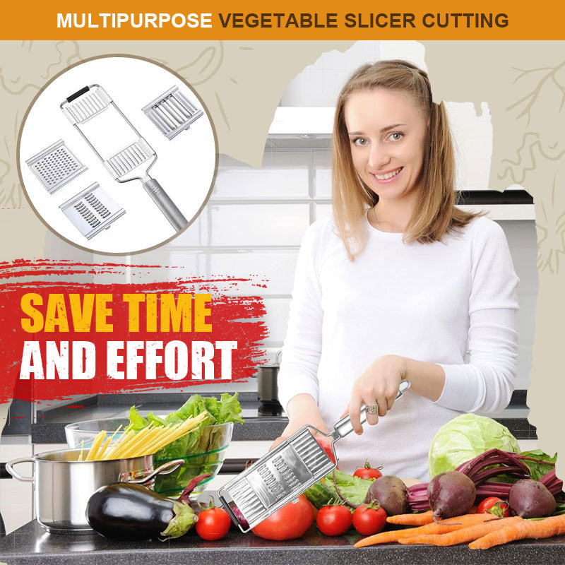 Multi-purpose vegetable slicer with 3 sets of blades