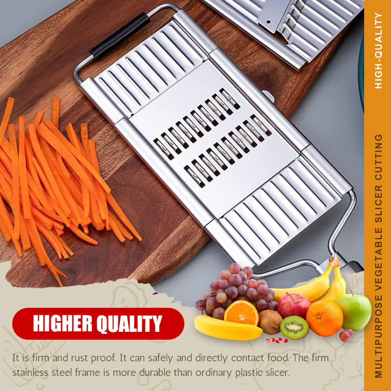 Multi-purpose vegetable slicer with 3 sets of blades