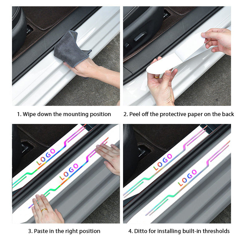 Acrylic Car Door Sill Protection Strip（1 set of 4）